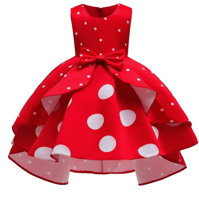 Robe de fête de filles à pois robe princesse robe enfants