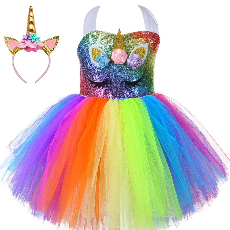 Robe de la fête de la licorne des enfants