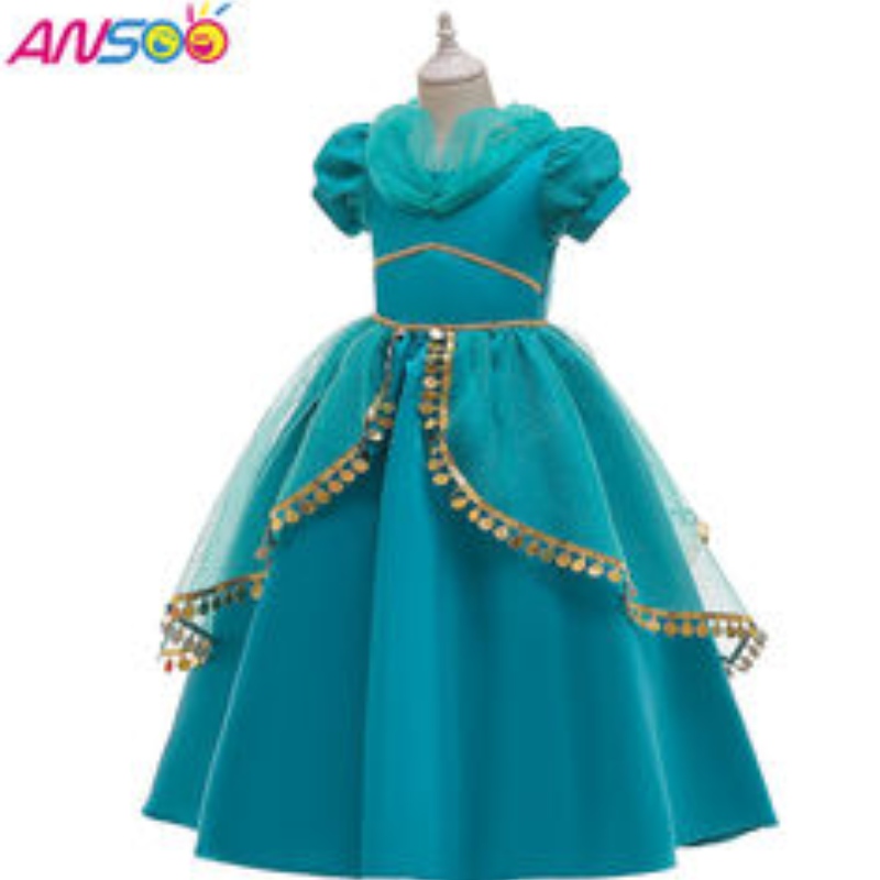 ANSOO Fancy Kids Habille Nouvelle Arrivée en dentelle Performance Girl Modèles étoiles beaux enfants Baby First Birthday Persian Princess Robe