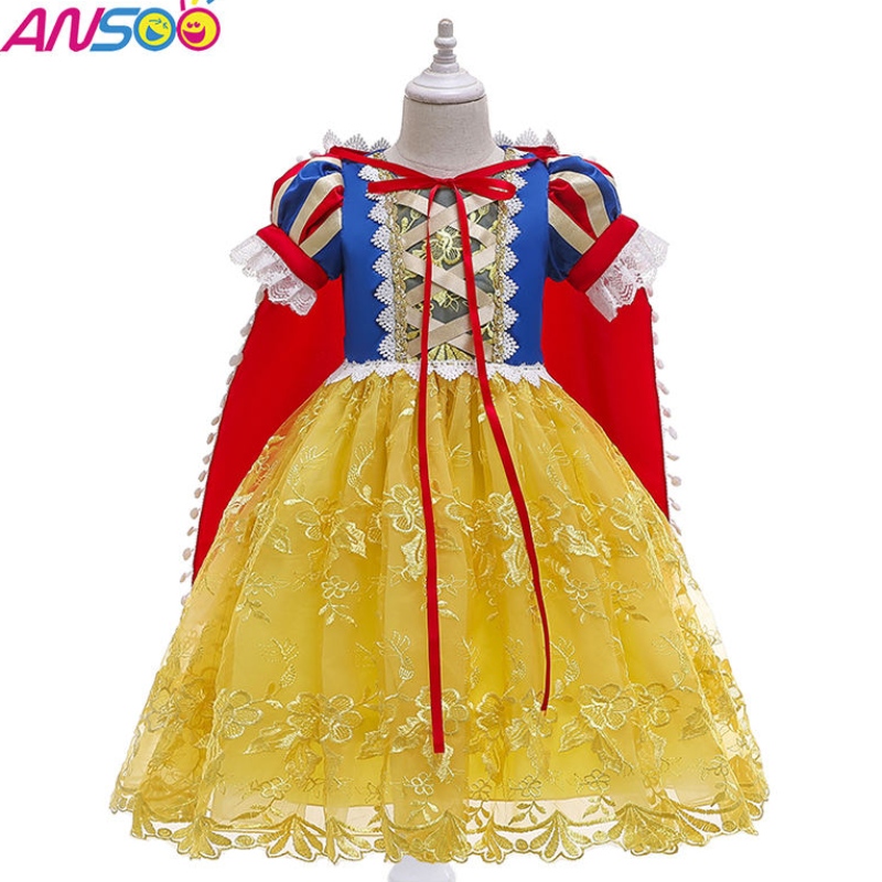 ANSOO 2022 FILIGE GIRL PRINCESS Robe Halloween et Christmas Snow White Cosplay Fancy Dishing