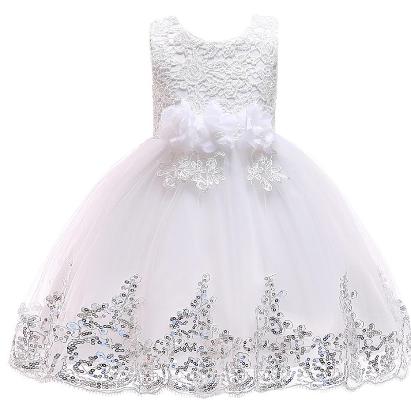 Enfants paillettes en dentelle robe princesse enfants robe de fête d'anniversaire de mariage