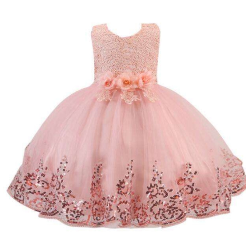 Enfants paillettes en dentelle robe princesse enfants robe de fête d'anniversaire de mariage