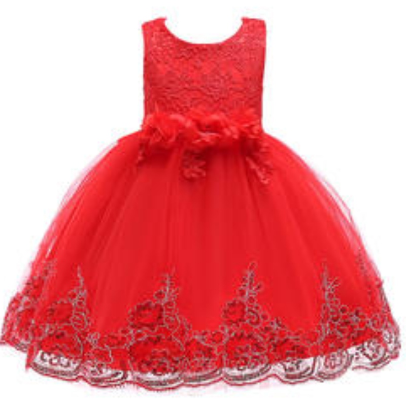 Robe de bal de fête en gros de la fête des enfants fleurs fleurs bébé fille robes de mariée pour gamin