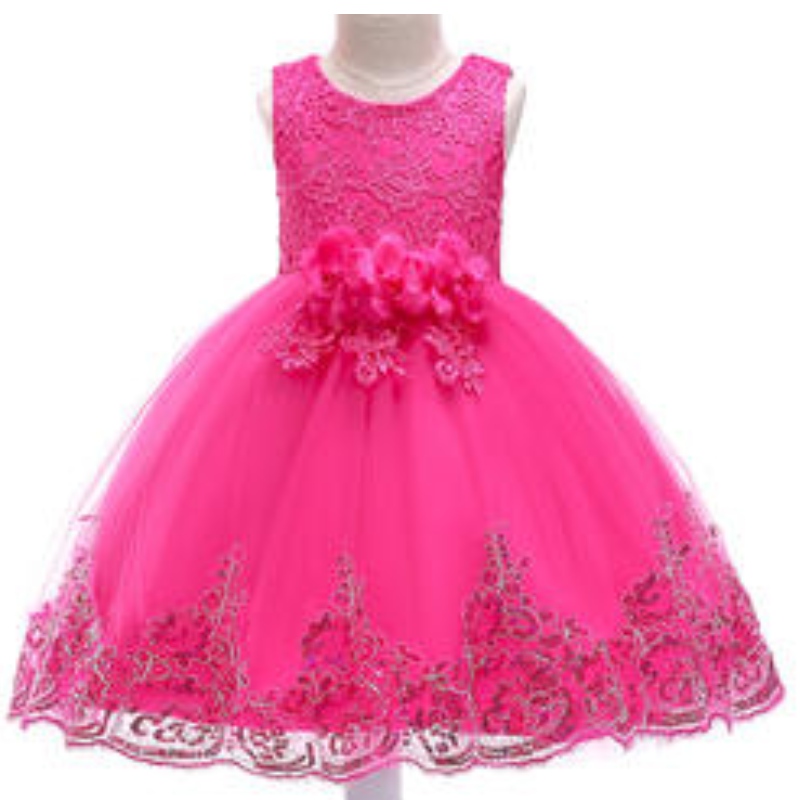 Bébé fille fleur paille-bobe princesse robe de fête de fête de fête infantile