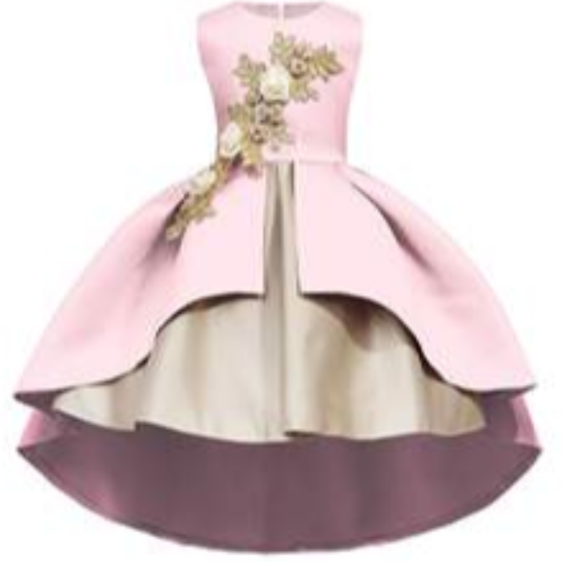 Vente chaude Satin Party Kids Flower Long Tray Robe