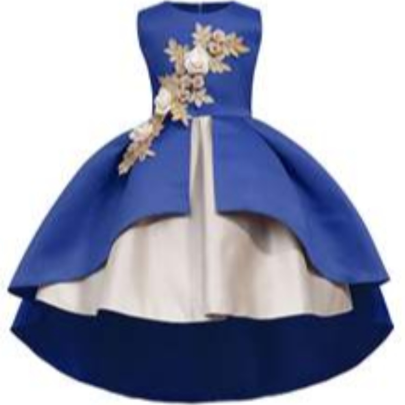 Vente chaude Satin Party Kids Flower Long Tray Robe