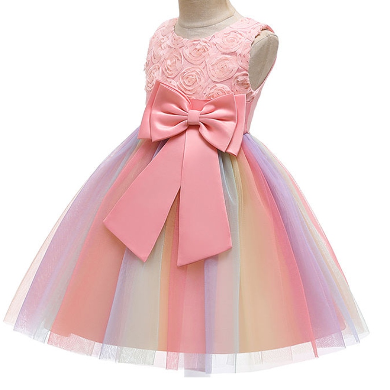 Robe anoo pour filles enfants dessin animé vestidos enfants robes tutu robes tout-petits robes princesse sans manches en été pour filles