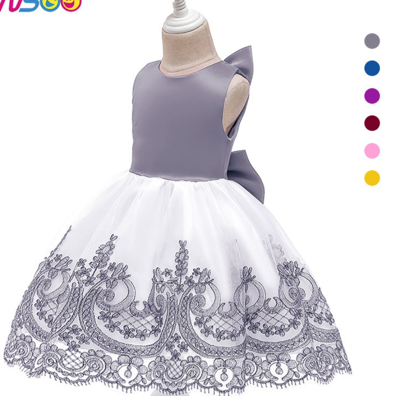 ANSOO HOT WROSENE NOUVEAU ARRIVÉ BÉBÉ Clothing d'été Lace Flowers Kids Wedding Frock Baby Girl Birthday Party Robes For Girls