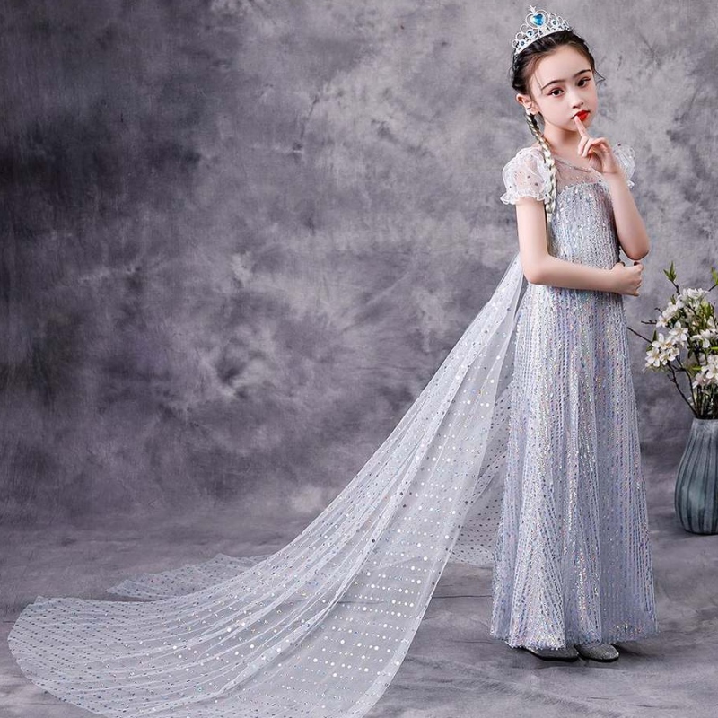 Baige ins amazon chaude vendeneige reine elsa robe blinling halloween princesse fille d'anniversaire robe de fête