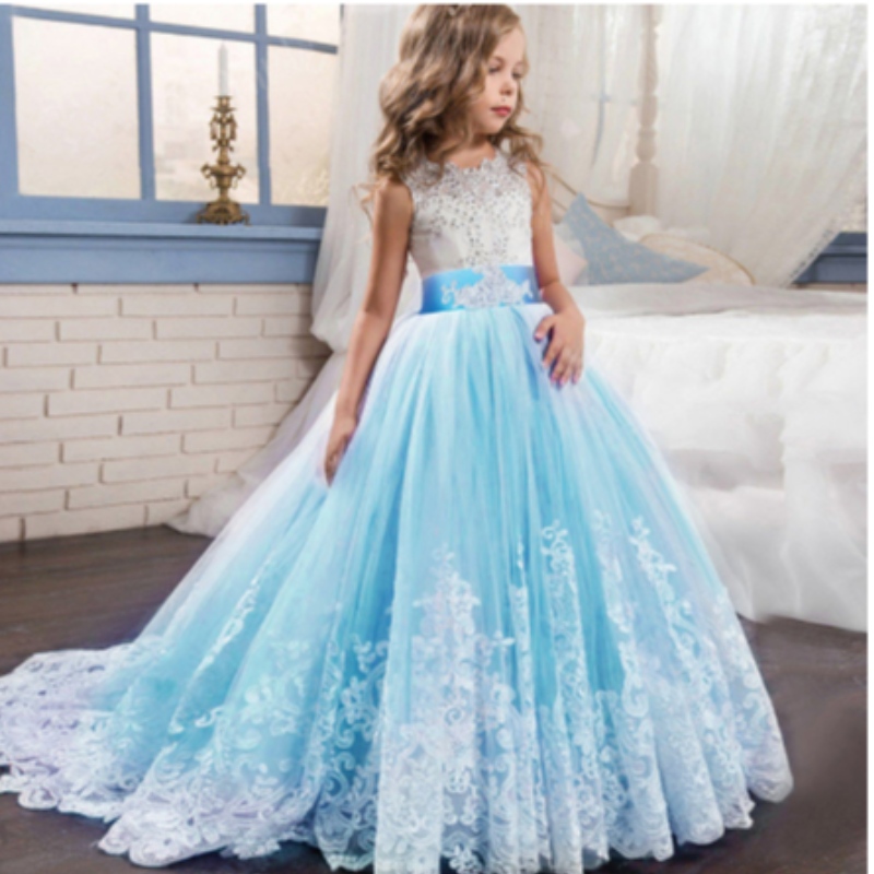 Baigeluxury Design Wholesale Kids Wedding Event Ball Ball Ball Fancy Prom Prom Frock Girl Party Robe LP-231