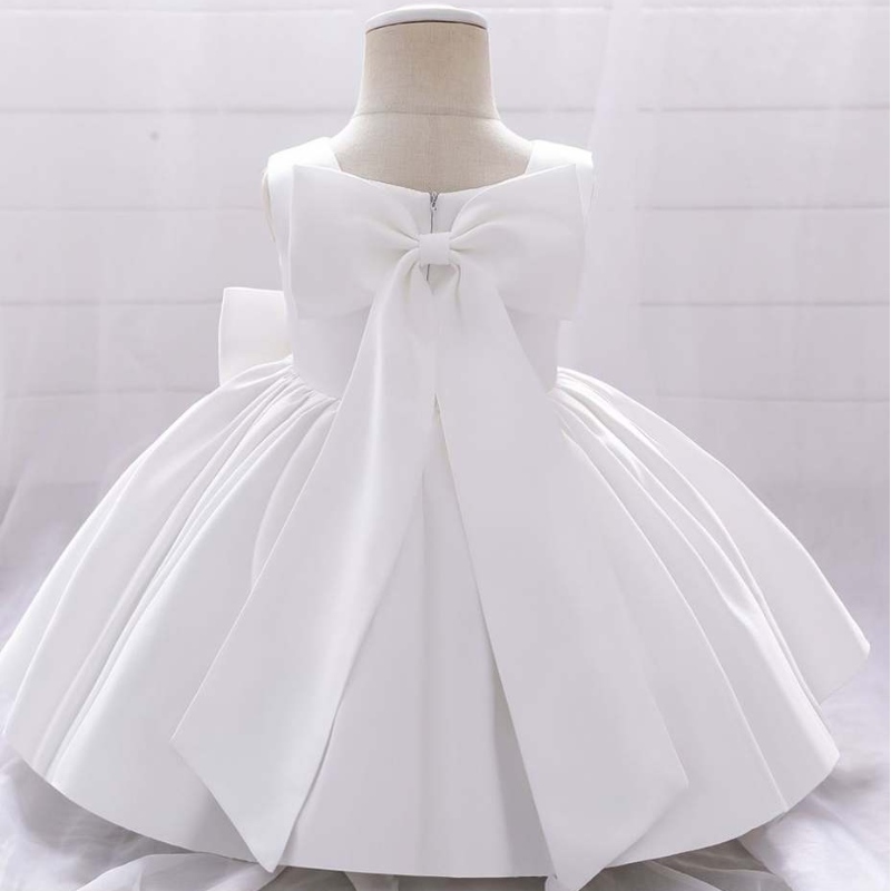 Baige bowknot petite fille robe princesse western sans manches manches une fête de fête de fleur de fleur