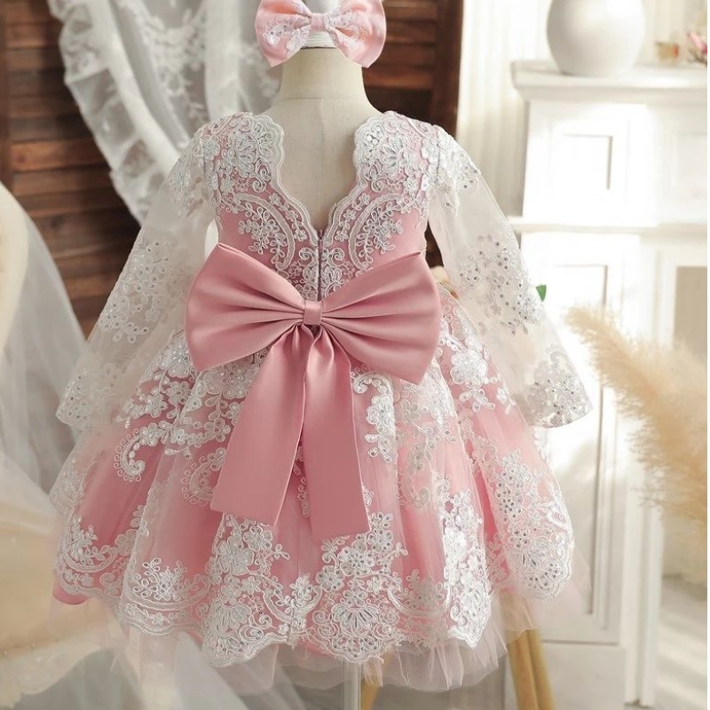 Robes de fête de la princesse de petites filles broderie fleur élégant anniversaire de mariage robe de soirée pour enfants