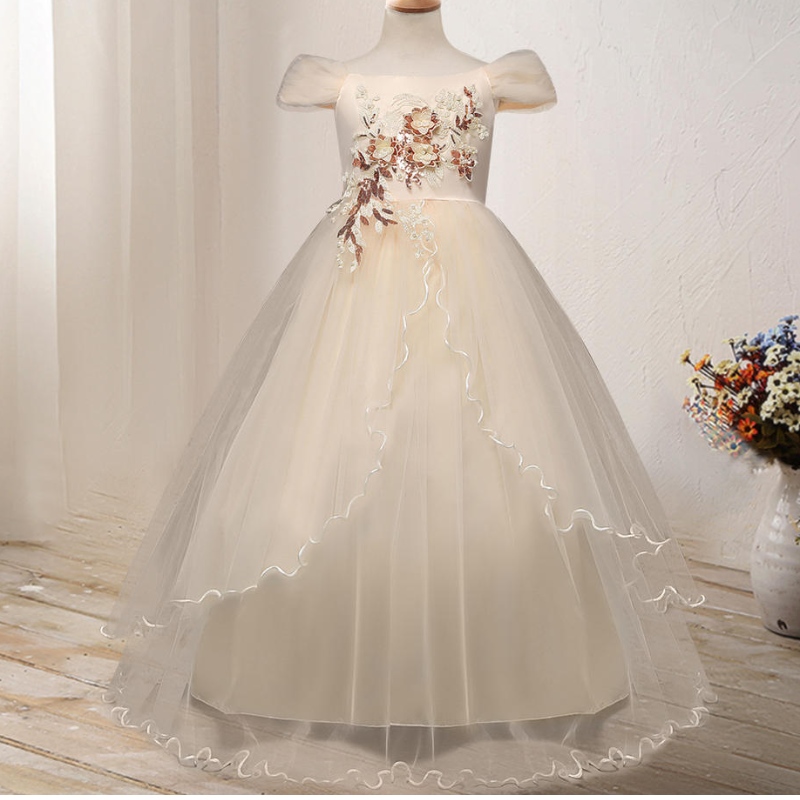 Fête de Noël d'hiver Elegant Robe Soight Ball Robe Kids Princess First Communion Habiller adolescent habiller le costume de filles du Nouvel An