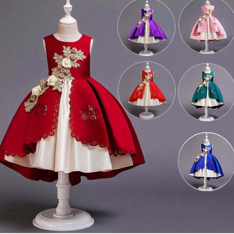 Gala de filles à double couches de conception de coloration pour les robes de fête du soir élégantes