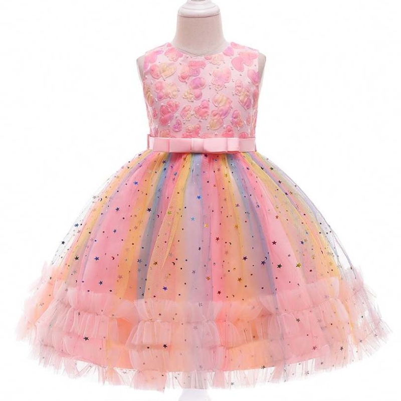 Baige Nouvelle arrivée pour enfants robes de la princesse en couches brillantes 3-10 ans robe de fille de fleur pour mariage