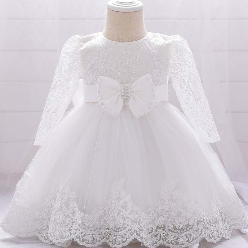 3-24 mois en dentelle à manches longues Vêtements d'enfants premier anniversaire mignon robe de fête de fleur l1940xz