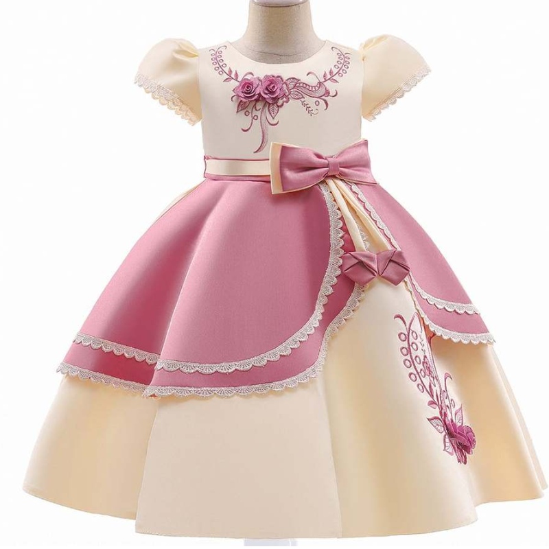 Baige European Style Girl Robe de mariée pour les enfants Belle robe de fête d'anniversaire 3-10 ans