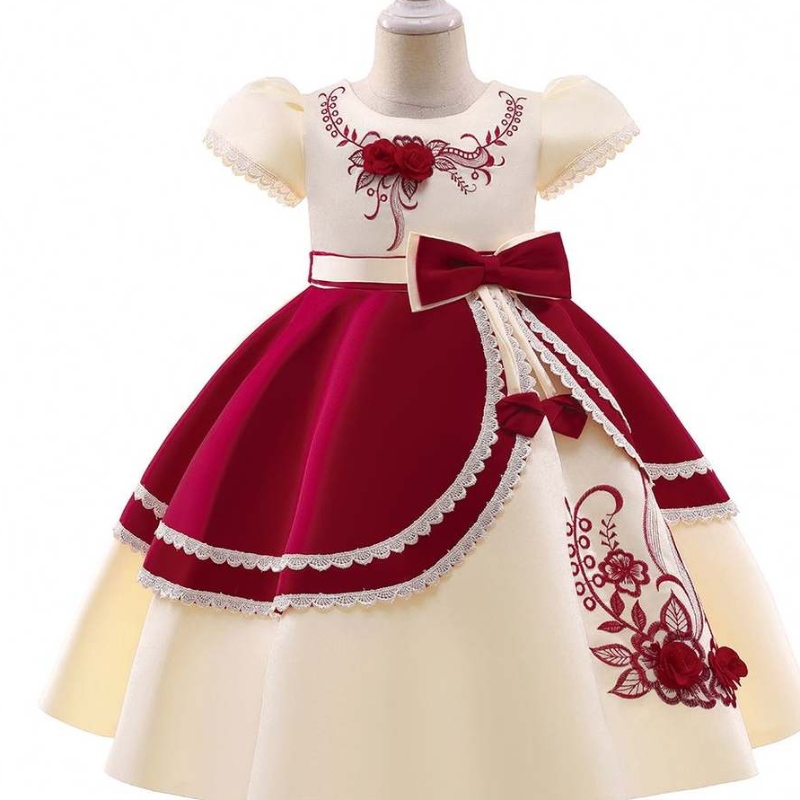 Baige European Style Girl Robe de mariée pour les enfants Belle robe de fête d'anniversaire 3-10 ans