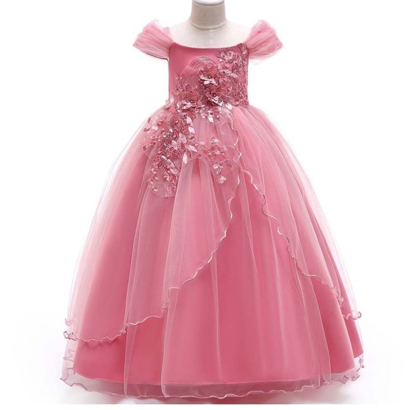 Baige en gros pour enfants Boule de bal de mariée de soirée Fancy princesse robe belle fille robe de fête