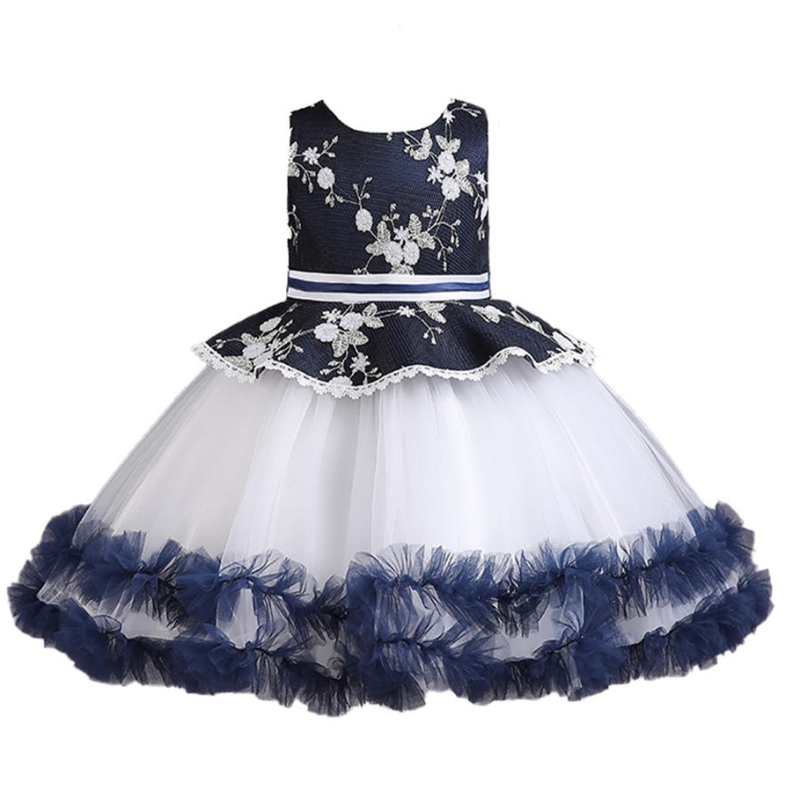 Banquet de mariage de fleur de fleur robe longue robe pour les enfants