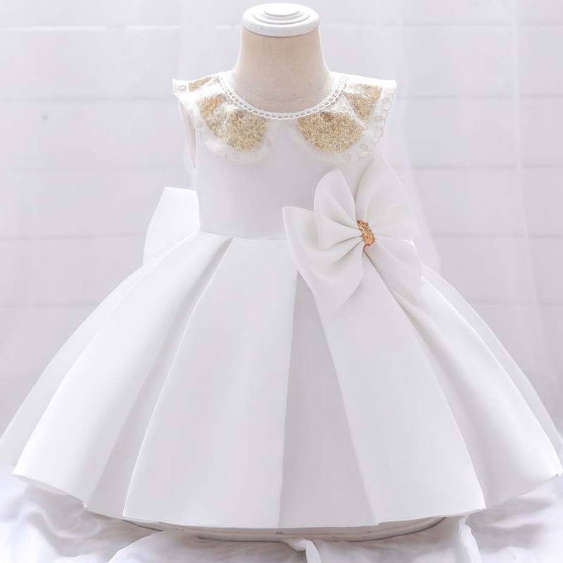 Baige New Born Baby Girl Party Robes White First Communion Robe de baptême de bébé de robe de baptême