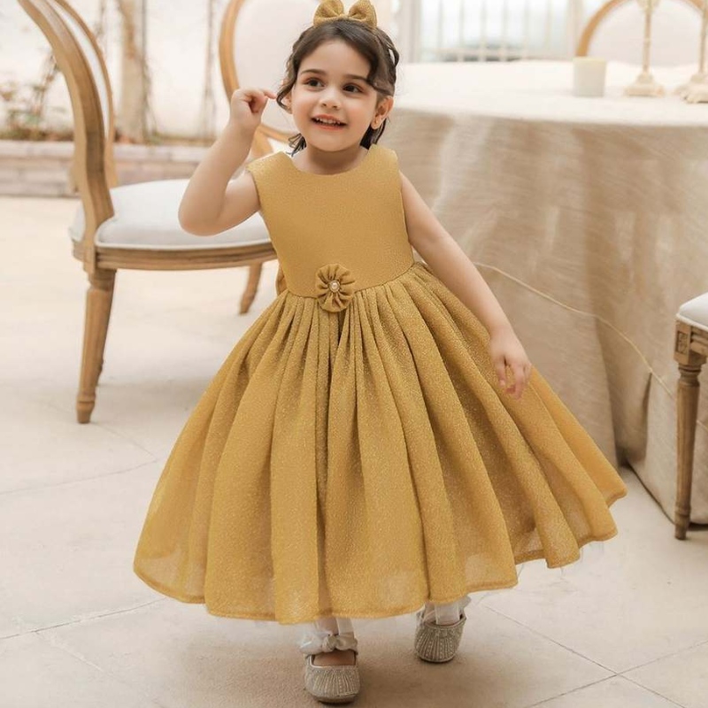 Baige Nouveau-Born Baby Ball Robe Princesse Tulle Fleur Fleur Robe Girl Formal Fille Girl Birthday Party Robes