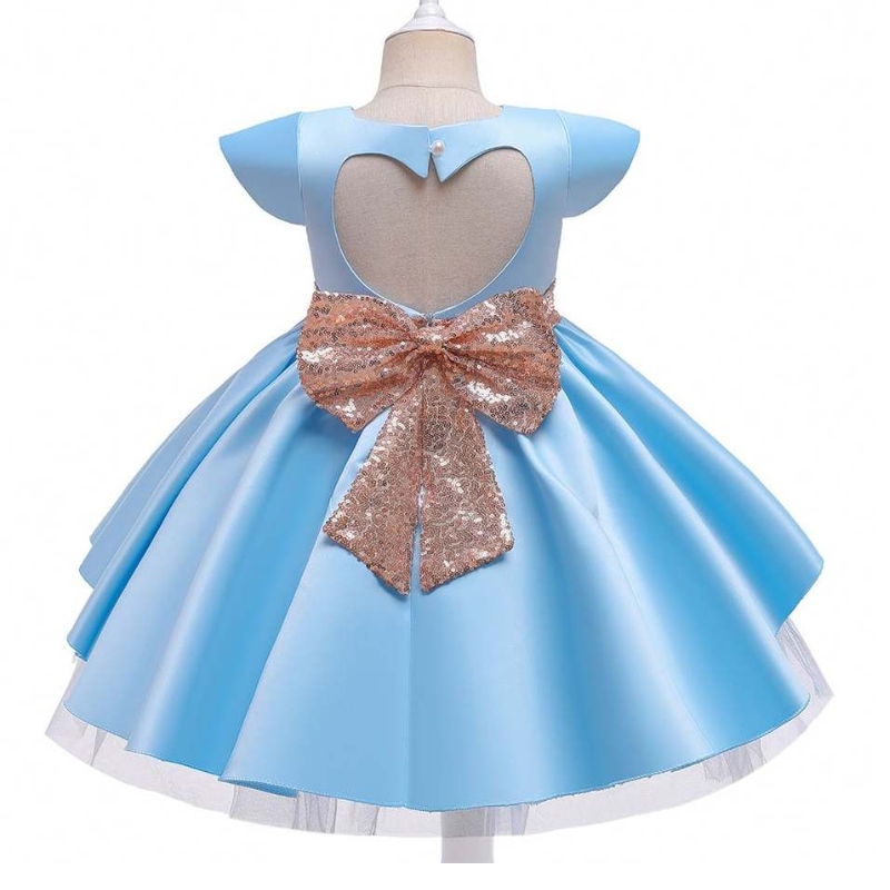 Baige Nouvelle arrivéenouvelle mode filles courtes manches princesse robe d'anniversaire fête des enfants robe