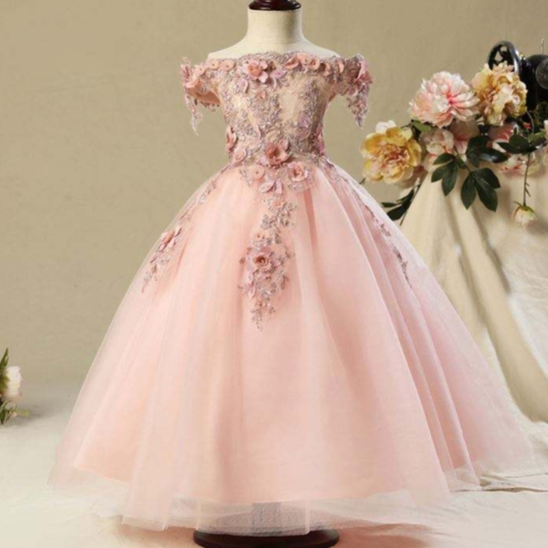 Nouvelle arrivée pour enfants vêtements élégants enfants enfants porte une robe de fille de fleur pour mariage d'anniversaire wgw6002