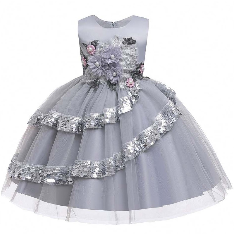 Factory Wholesale Sans manches élégants pour enfants motifs de vêtements pour bébés filles à sequin robe l5148