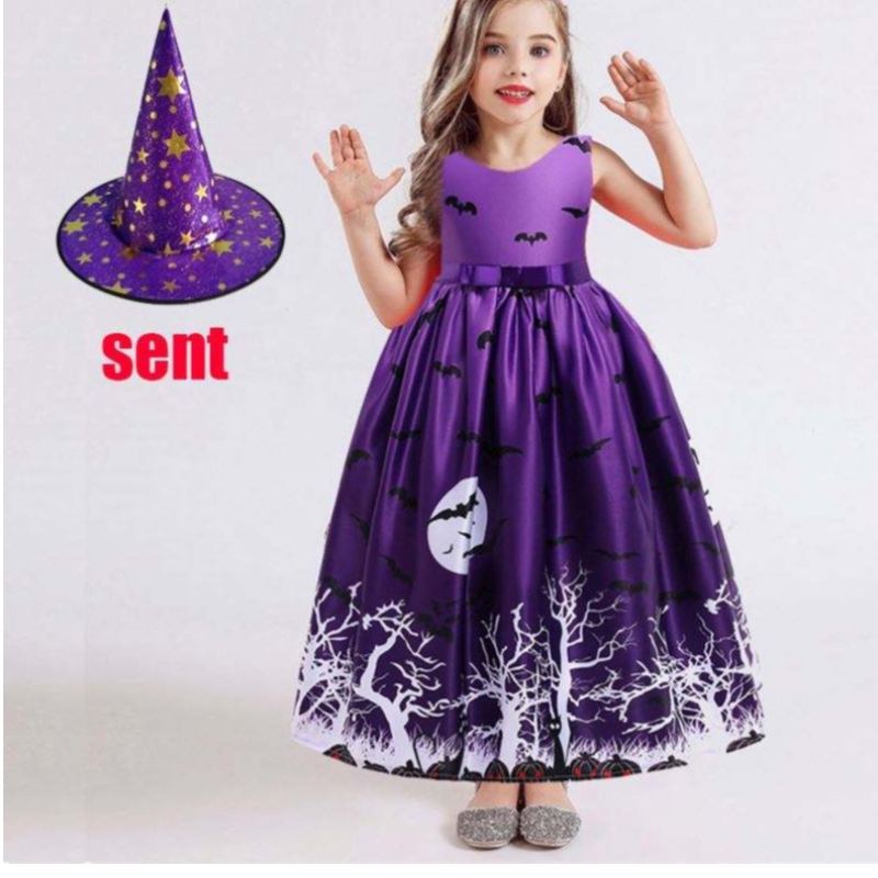 Vente chaude Halloween Children Costumes Little Girl Robes courtes 3-10 ans Vêtements pour enfants