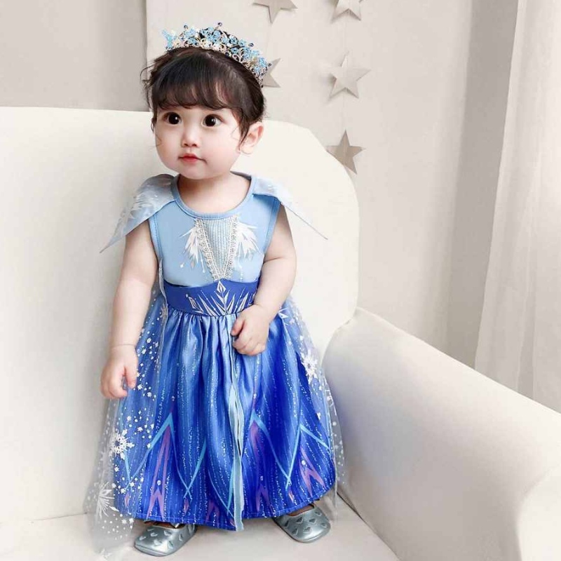 Baige Nouveau design Princesse Elsa Anna Rôle Play Dress Little Girl Cosplay Costumes Christmas Party Birthday Robe BX1730