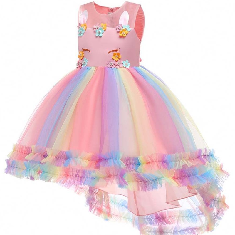 Robe de fille de fleur 2021 Robe de licorne Robe de licorne princesse pour 3-12 ans d'anniversaire