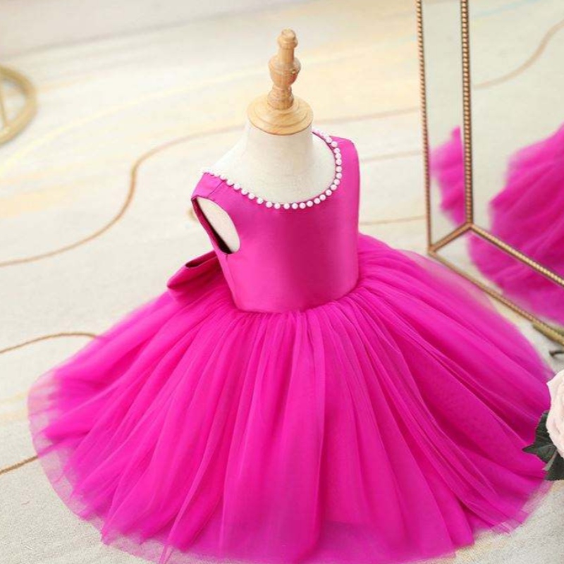 Baige oem en gros enfants enfants fête d'anniversaire fille robe fille princesse de mariage robe de fête dz002