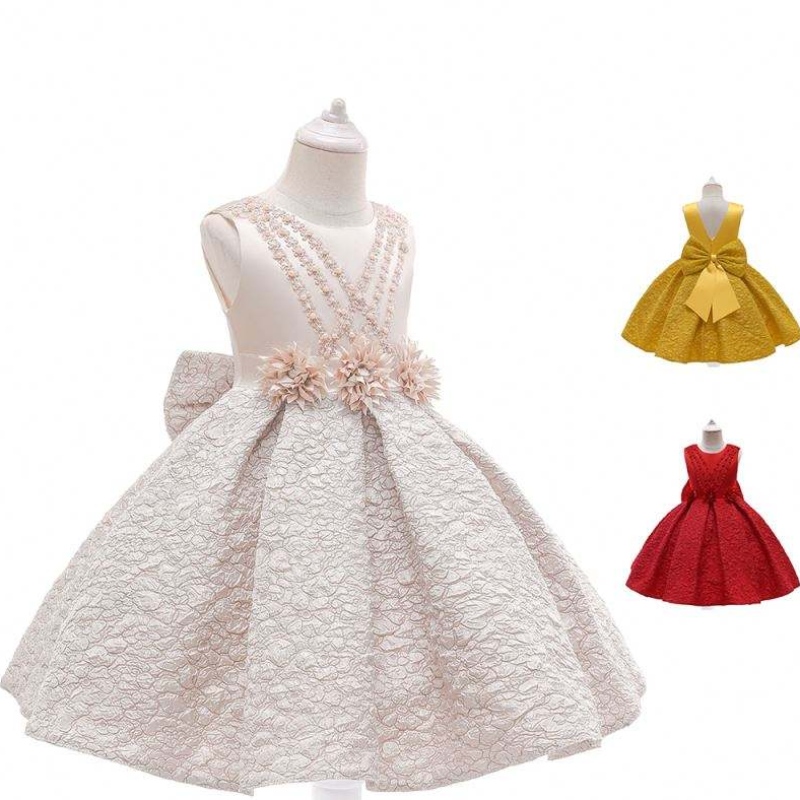 Nouvelle arrivée robe maxi à volants en satin et tulle bébé fille fille pour fille fleur&anniversaire