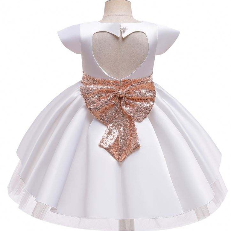 Baige Factory Wholesale White Baptême Girls Les enfants portent une robe d'anniversaire