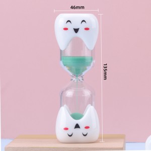 Nouveau brossage créatif 2 minutes 3 minutes horloge de sable pour les enfants en forme de sablier en forme de smile de brossage de brossage en plastique