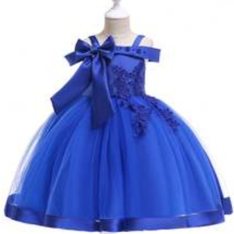 Vêtements d'enfants super doux de haute qualité robe d'été robe de fête de bébé épaules à épaules baissières l5081