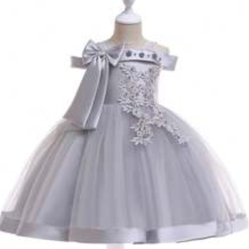 Vêtements d'enfants super doux de haute qualité robe d'été robe de fête de bébé épaules à épaules baissières l5081