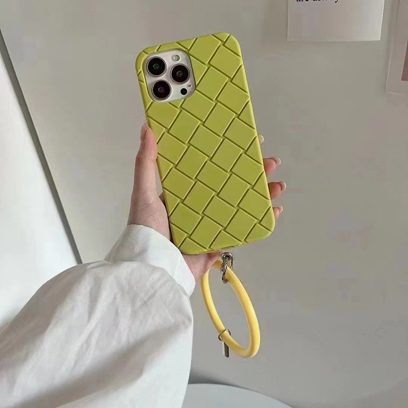 Convient pour le boîtier Apple iPhone 14Max, Bracelet à carreaux tridimensionnel Case de chute complète, boîtier TPU