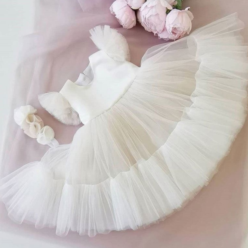 Baige Hot Sale Flower Girl Girl Tutu Party Robe Boule de balle gonflée en couches