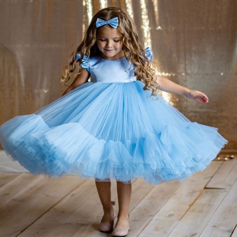 Baige Hot Sale Flower Girl Girl Tutu Party Robe Boule de balle gonflée en couches