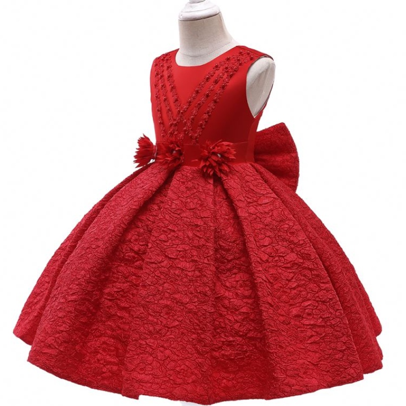 Baige Robe de fête d'enfants de haute qualité de haute qualité 3 à 10 ans Robes de filles de fleur L5252