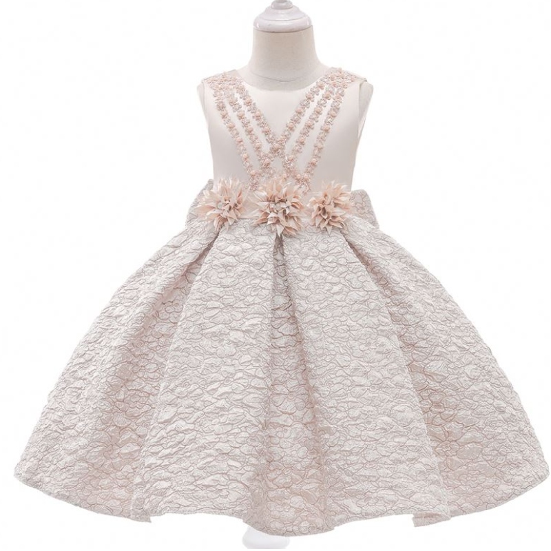 Baige Robe de fête d'enfants de haute qualité de haute qualité 3 à 10 ans Robes de filles de fleur L5252