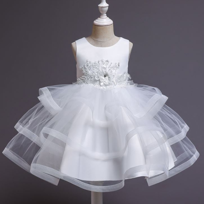 Baige petit gamin bébé fleur fleur fille d'été d'anniversaire de fête robe robe robe princesse robe 3-10 ans l5225