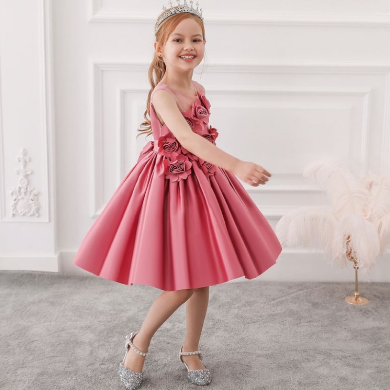 Baige en gros de 3 à 8 ans bébé fille robe flore enfants robe fantaisie pour enfants de fête l5068