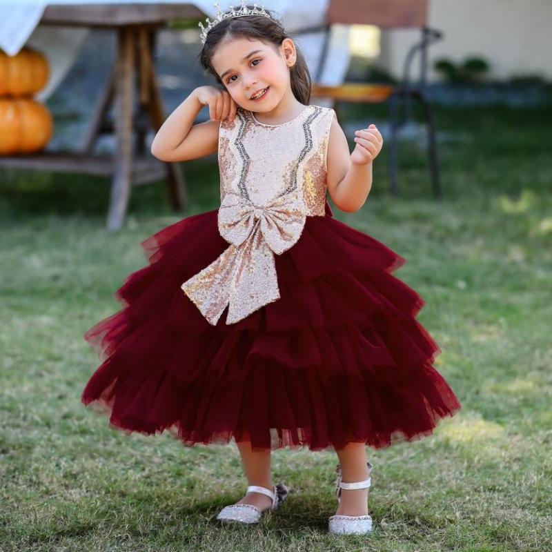 Baige Girls de haute qualité robe tulle mode bébé fille fille robe de fête mignonne robes de fête en bas âge