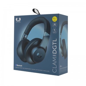 Boîte d\'emballage des écouteurs Double papier cuivre en papier laminé Gris Boîte à volet en papier dur