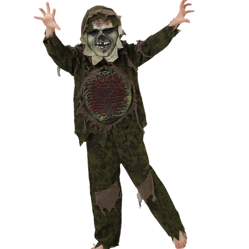 Swamp Monster Thing Halloween Effrayant Terror Cosplay Costumes For Kids Horrible Viscera Vêtements fantômes Camouflage zombie