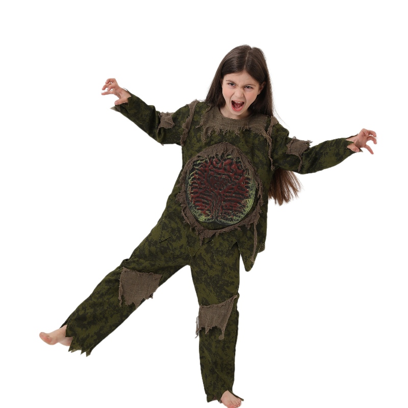 Swamp Monster Thing Halloween Effrayant Terror Cosplay Costumes For Kids Horrible Viscera Vêtements fantômes Camouflage zombie