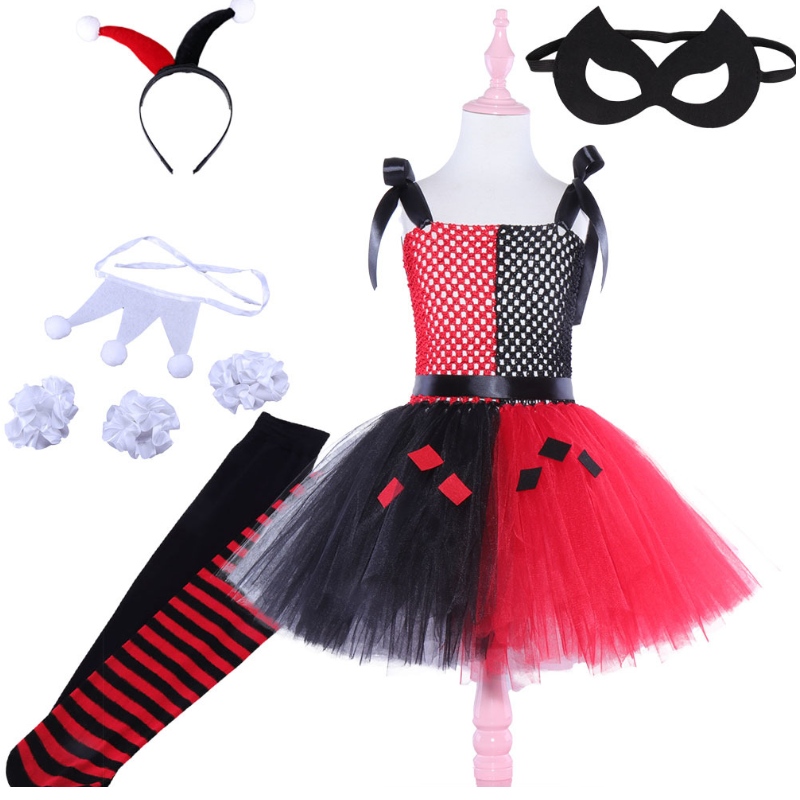 Girl Dress Cosplay Alice Queen of Hearts Hobe for Girls Children Kids Halloween Party Party Costume pendant 2-12 ans